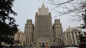 Здание Министерства иностранных дел Российской Федерации на Смоленской площади в Москве.