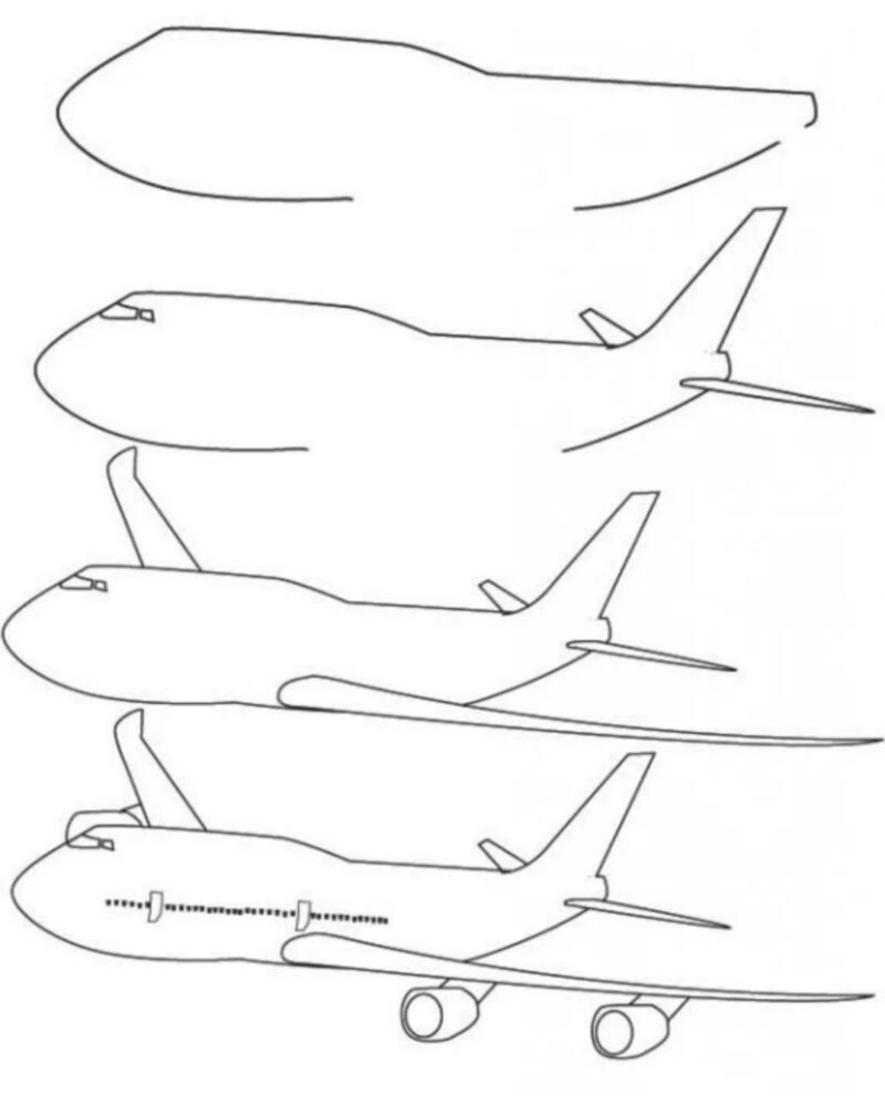 Как нарисовать самолет поэтапно карандашом (53 фото) - легкие мастер-классы по рисованию самолета