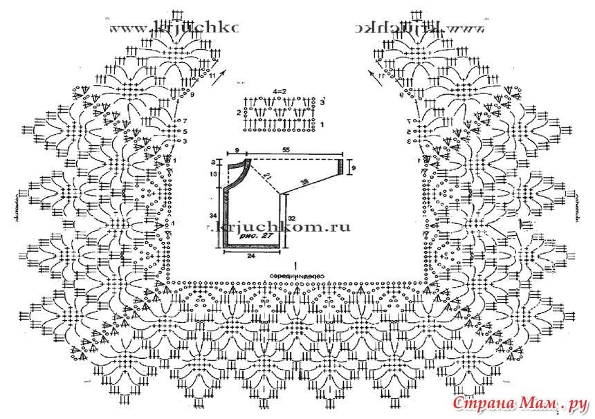 Футболка крючком реглан женская схема и описание