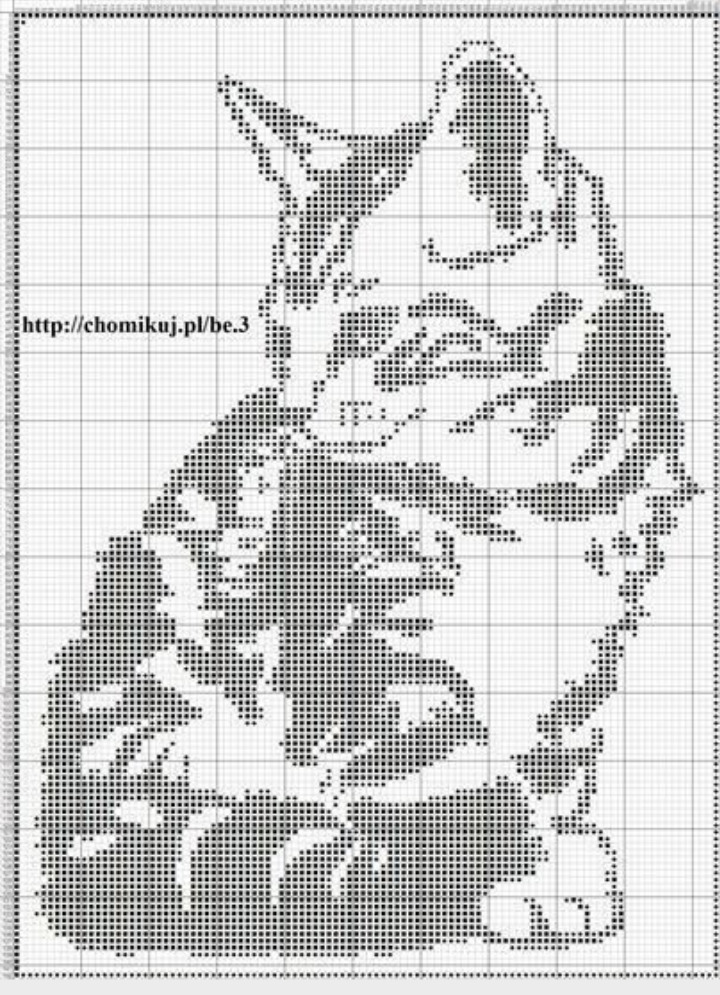 Филейное вязание кошки схемы