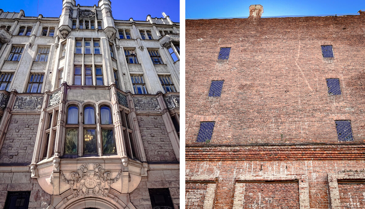 Доходный дом политехнического общества: стена со стеклянными кирпичами Фальконье. Фото автора