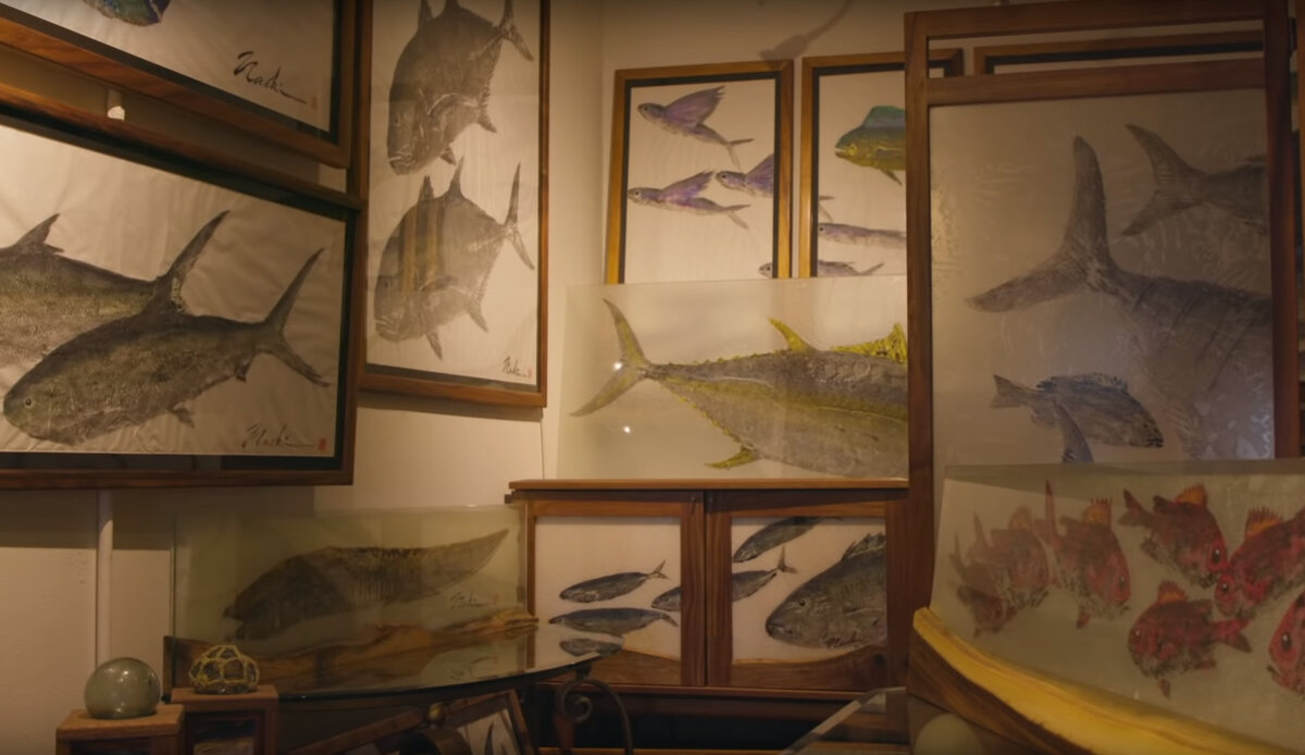 Работы в технике Gyotaku