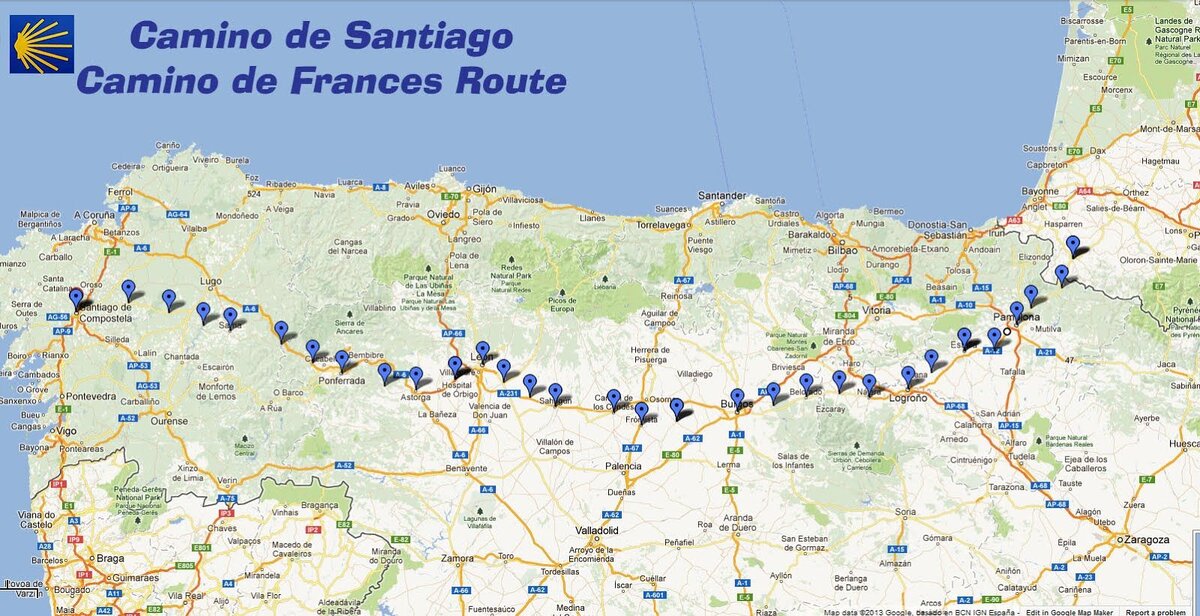 Camino de Santiago - Французский Путь. Маршрут пройденный мной за 11 дней