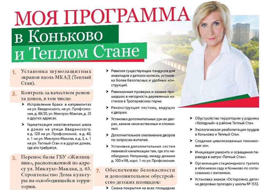 Предвыборная программа Наталии Метлиной. Источник: "ВКонтакте" 