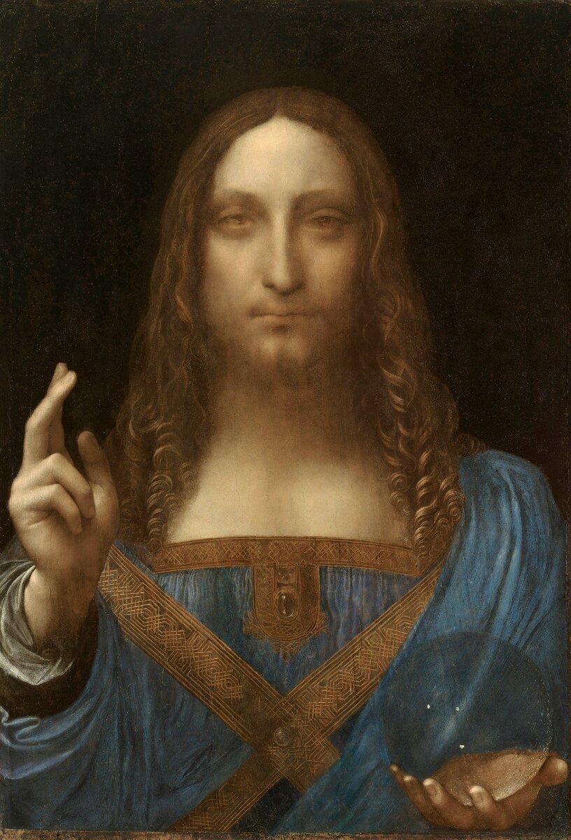 Leonardo da Vinci, Salvator Mundi, c.1500, oil on walnut, 45.4 × 65.6 cm.