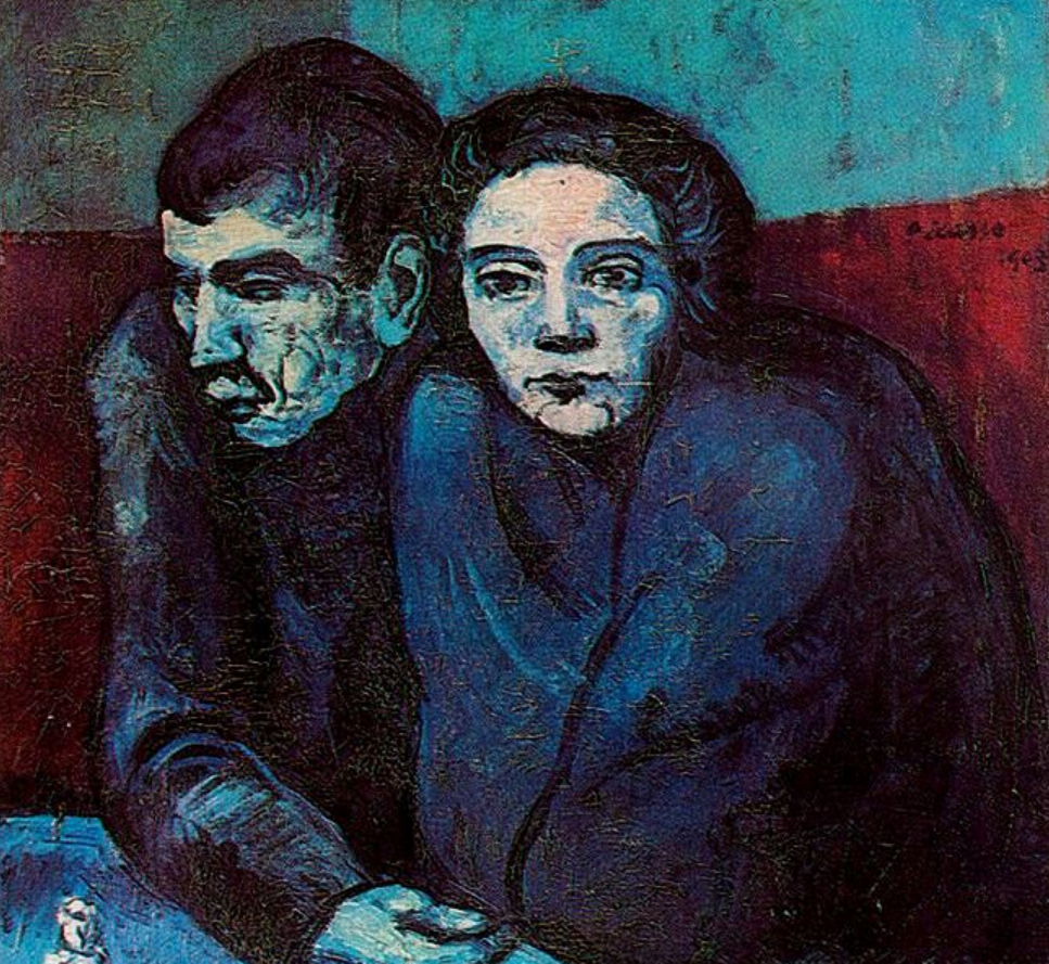 Художник Пабло Пикассо "Мужчина и женщина в кафе"