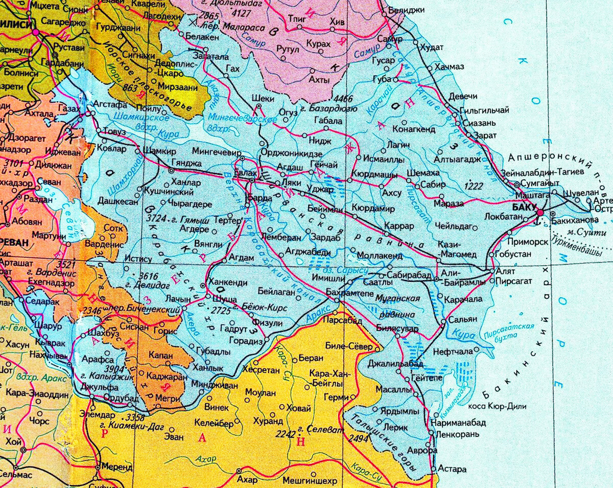 Карта Азербайджана