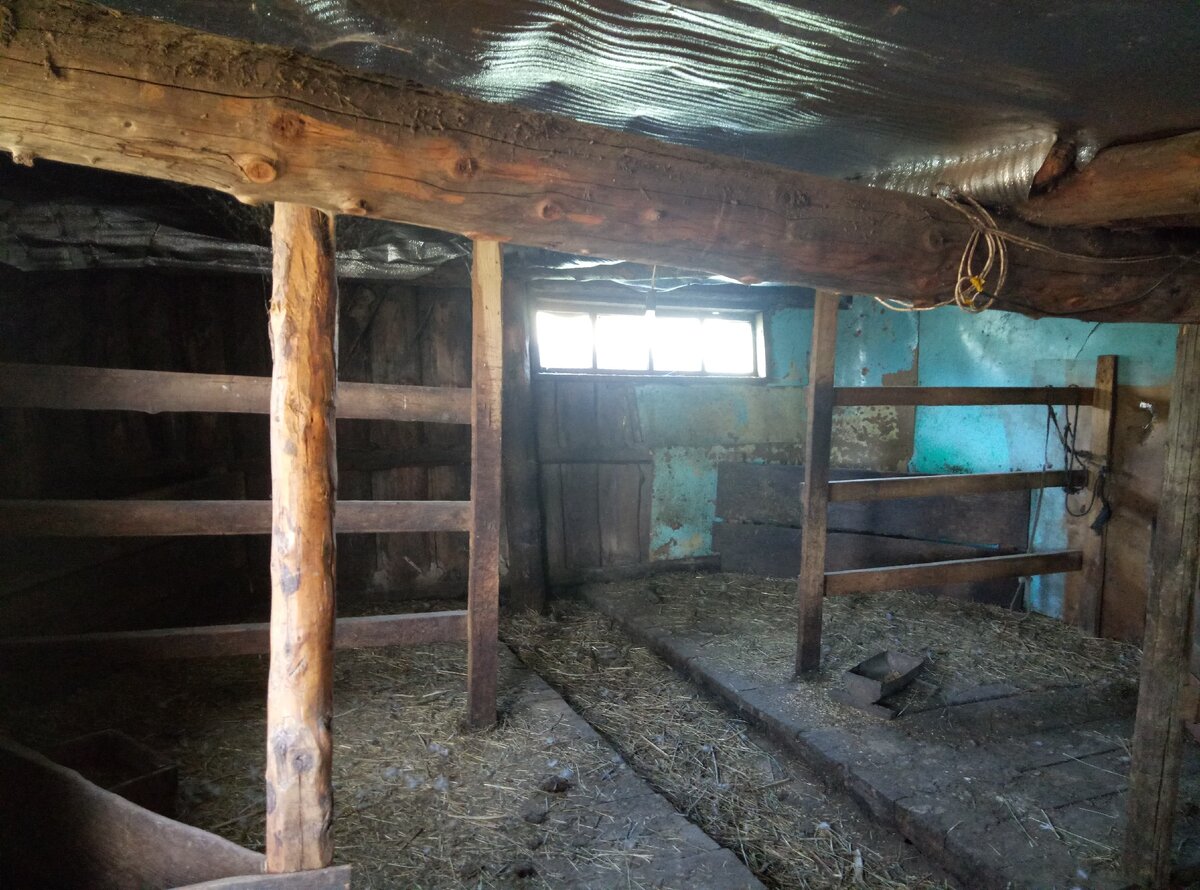 Старый сарай. Четыре компактных стойла.