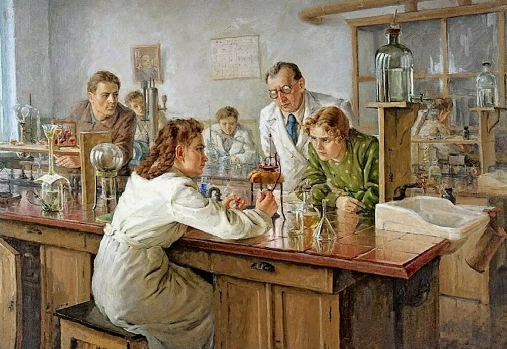 Ульянов Николай Иванович "Выполнение тестов в лаборатории", 1951