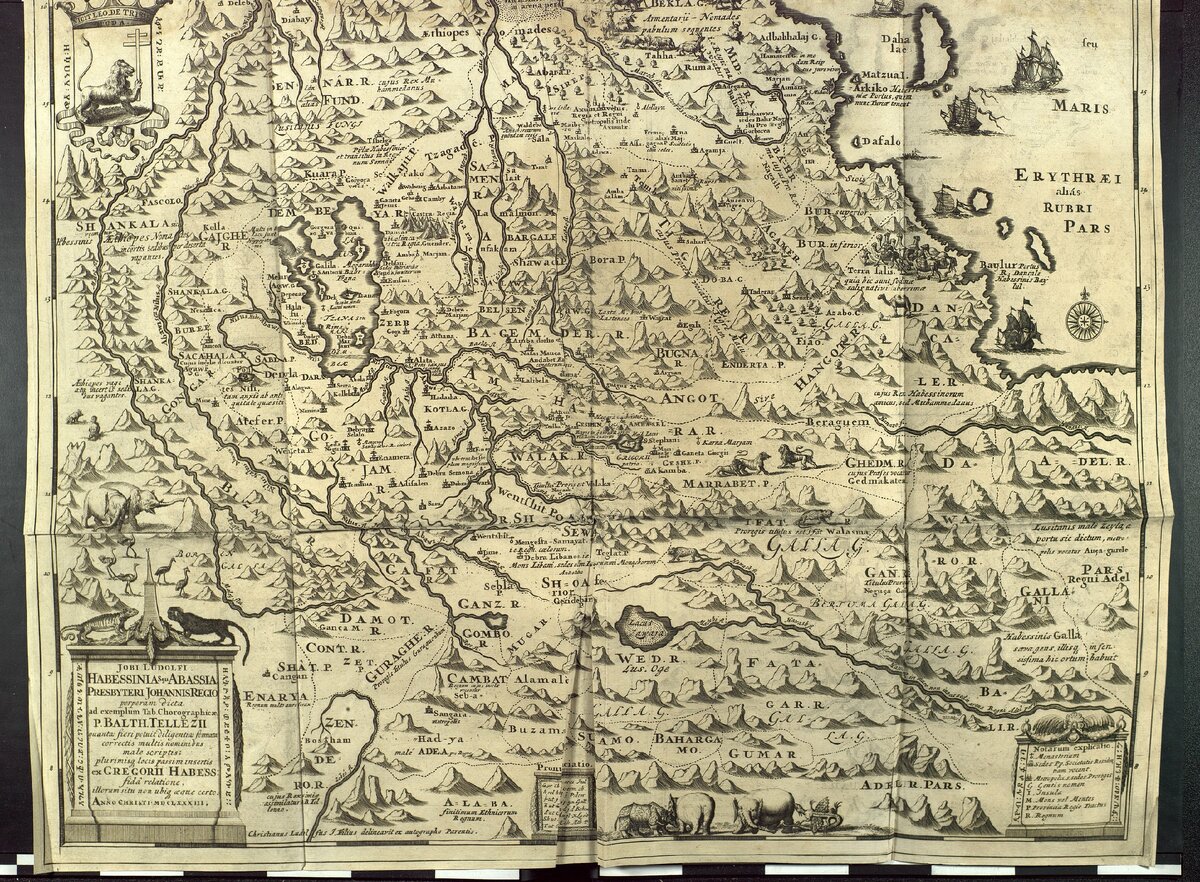 Карта Эфиопии в издании «Historia Aethiopica…» (Frankfurt am Mainz, 1681)