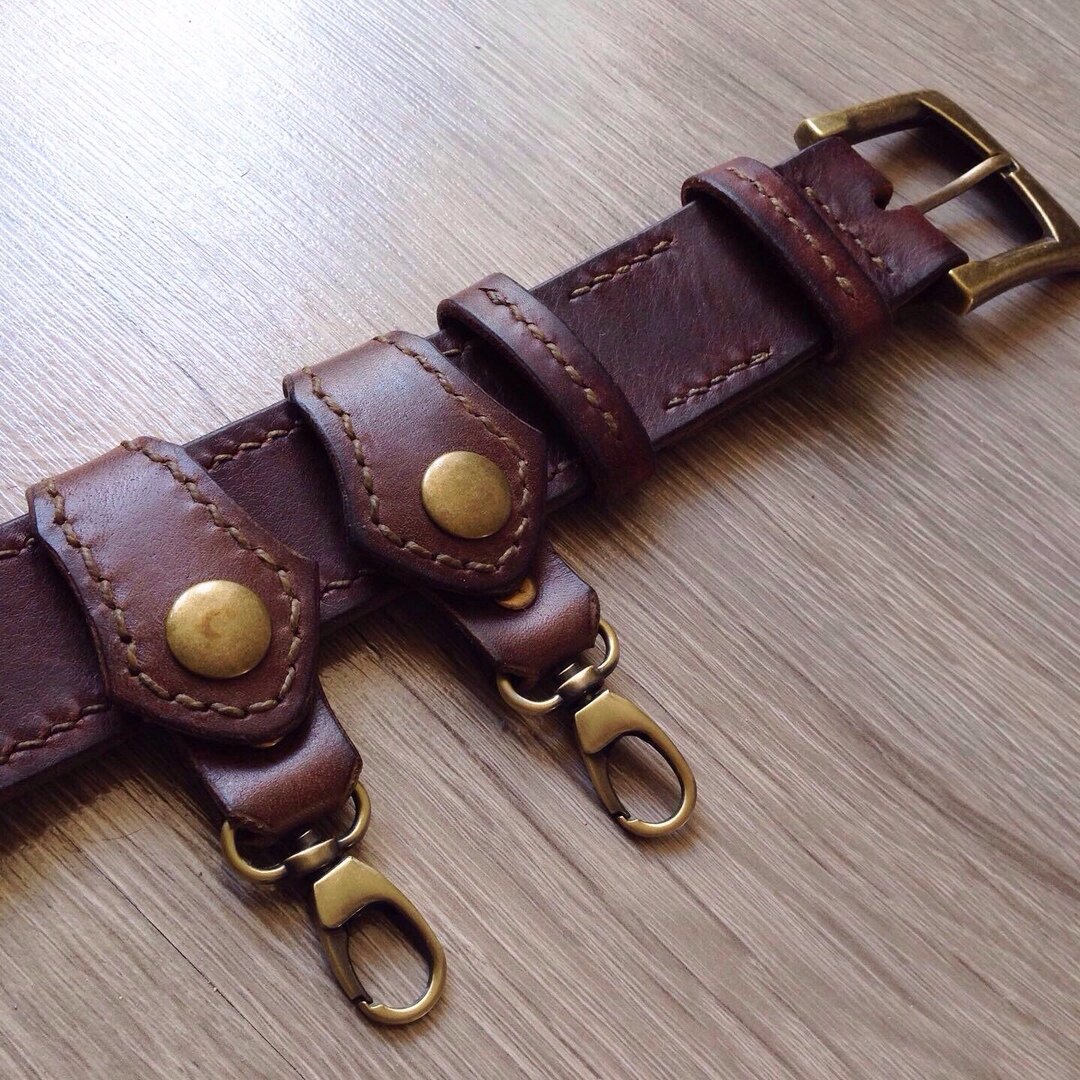 Кожаный ремень с подвесами ""Bushcraft" 