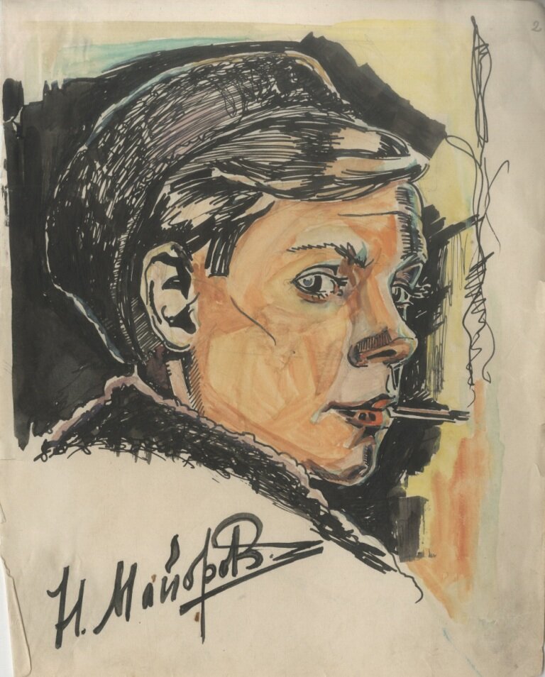 Николай Шеберстов. Портрет Николая Майорова. 1930-е гг. РГАЛИ.