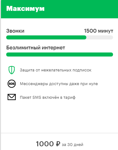 "Без переплат. Максимум" от Мегафона