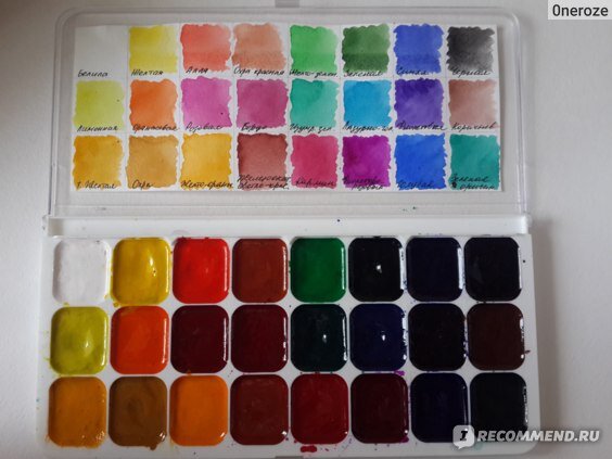 Выкраска для акварели Луч De Lux 24 цвета