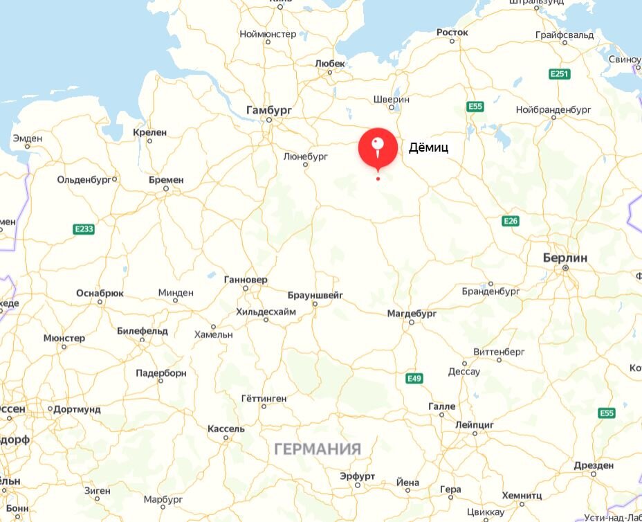 город Демиц на карте