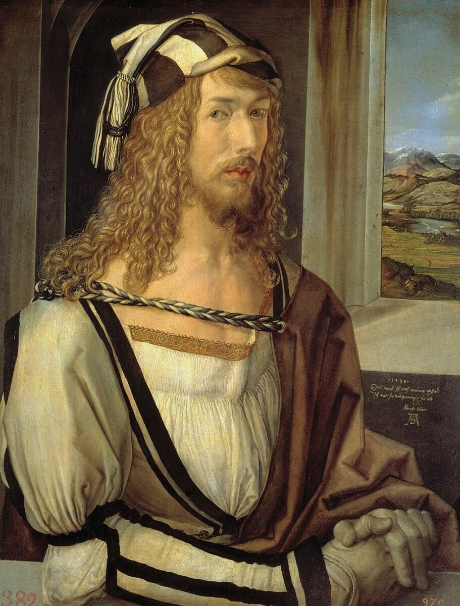Альбрехт Дюрер "Автопортрет", 1498. Национальный музей Прадо, Мадрид.