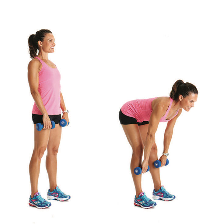 румынская тяга с гантелями стоя. мертвая. румынская тяга. наклоны на прямых ногах. румынская тяга с гантелями.