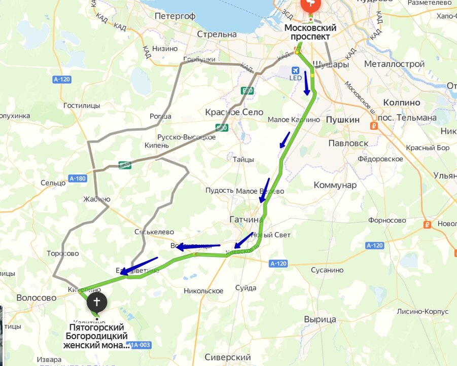 Путь в Богородицкую обитель из Санкт-Петербурга