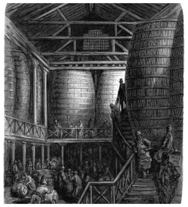 Интерьер лондонской пивоварни того времени. Источник: history.com