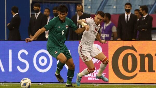    Игровой момент матча Ирак - ОАЭ© AFP 2022 / FAYEZ NURELDINE