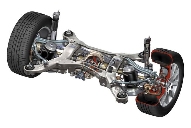 Общий вид пневматической подвески Mercedes ML350 