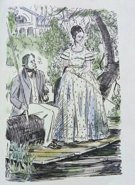 Иллюстрация к повести И.С Тургенева "Ася ". Иллюстрация из интернета. 