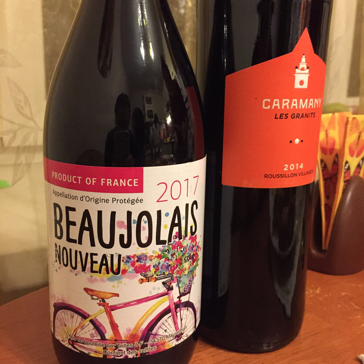 Бутылка Божоле, которая поступила в продажу в 2017 году.