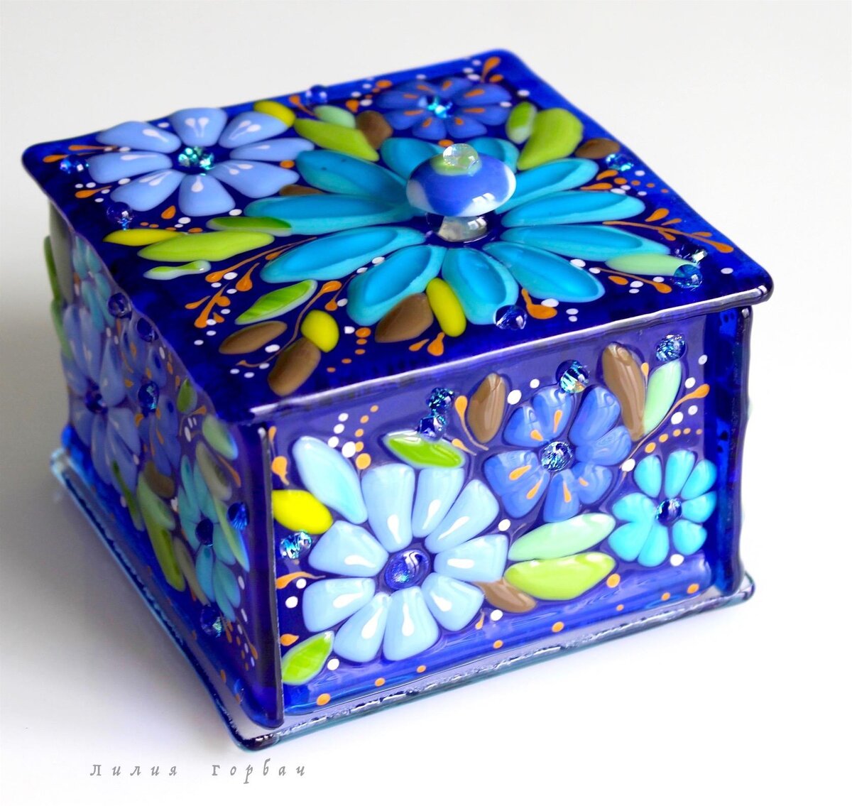 Цветное стекло, техника фьюзинг, авторская работа