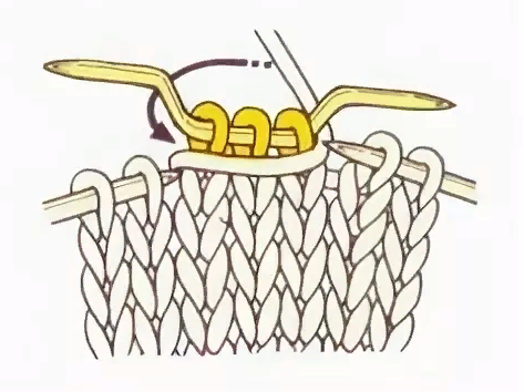 способ обвития петель с дополнительной спицей