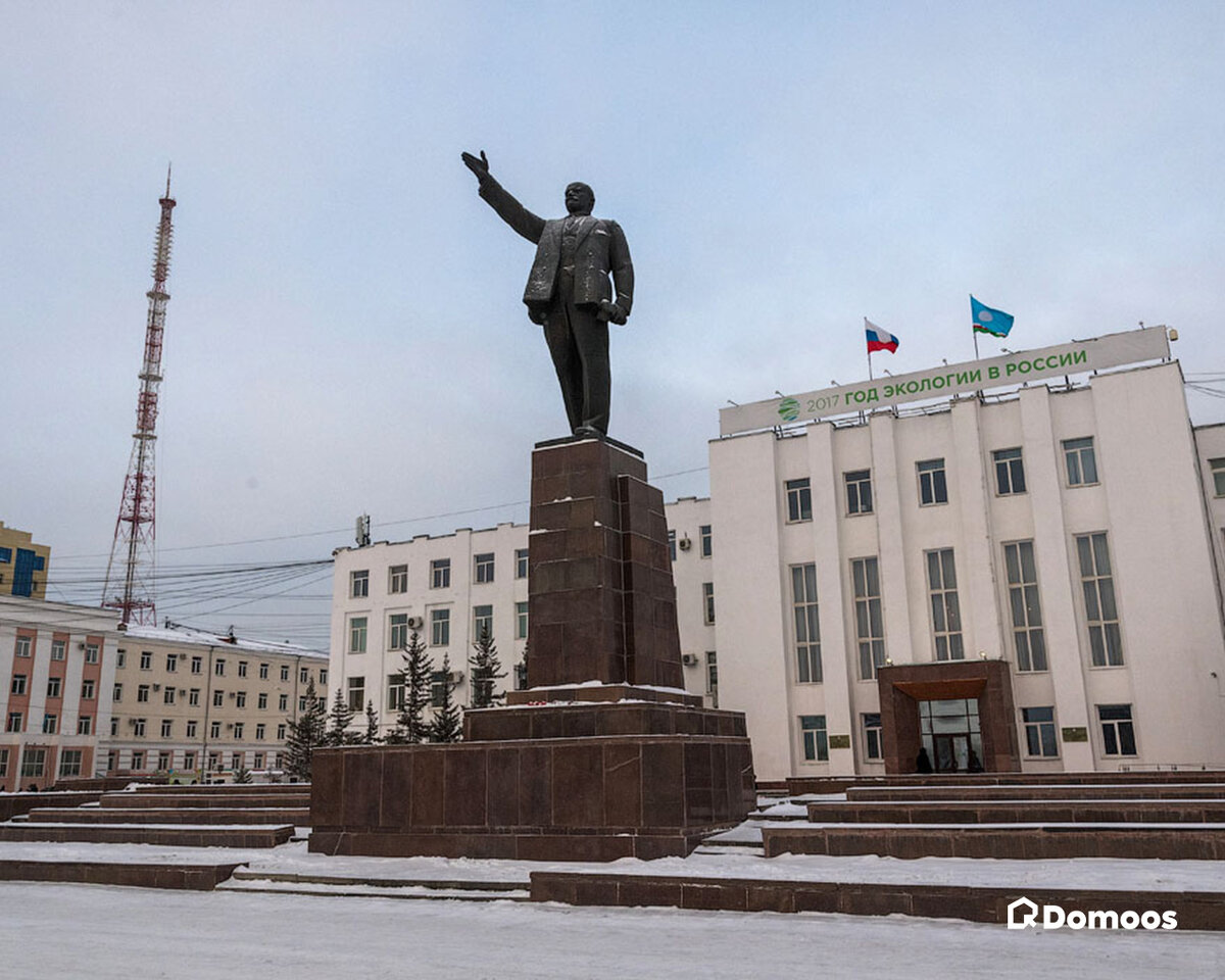 Якутия площадь. Памятник Ленину Якутск. Площадь Ленина Якутск. Город Якутск площадь Ленина. Статуя Ленина в Якутске.