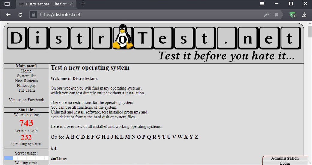 Главная страница DistoTest.net