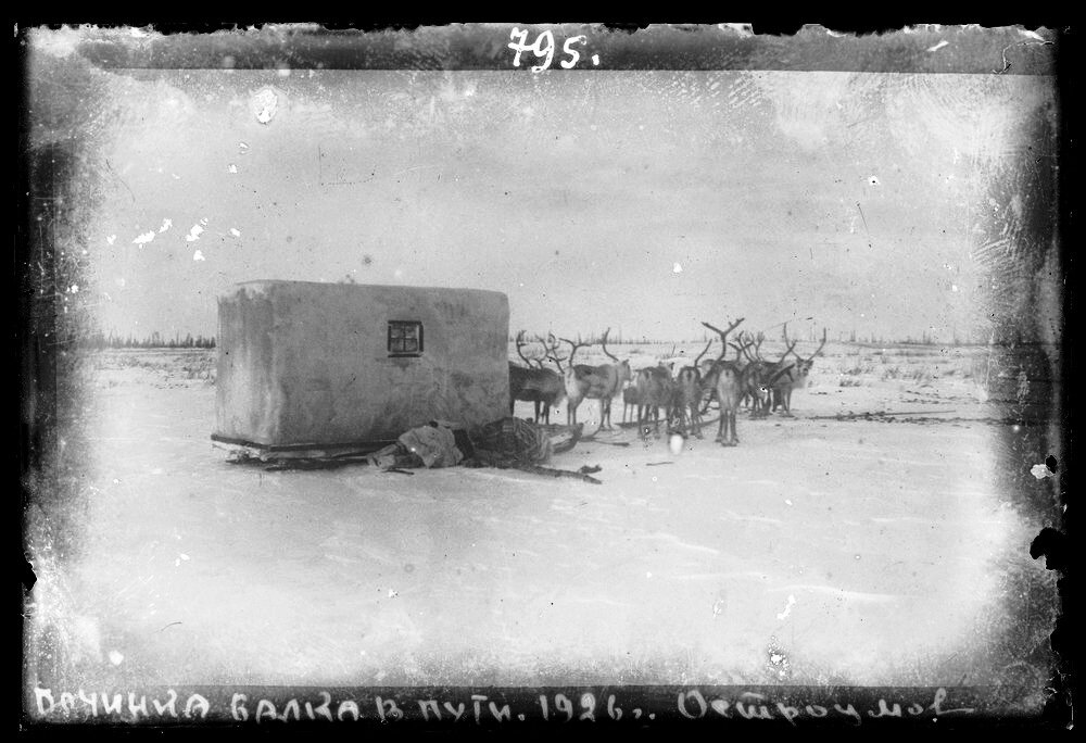 Починка балка в пути, территория НПР, 1926 г.