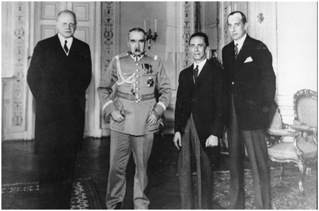 Германский посол, военный министр Польши, германский министр пропаганды и министр иностранных дел Польши