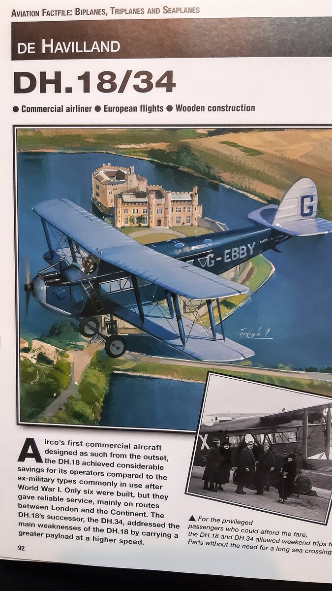 De Havilland 34 - пионер пассажирских авиалиний