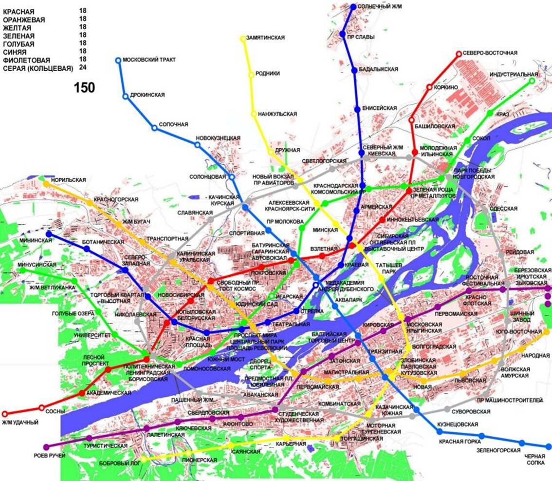 Карта метро в красноярске