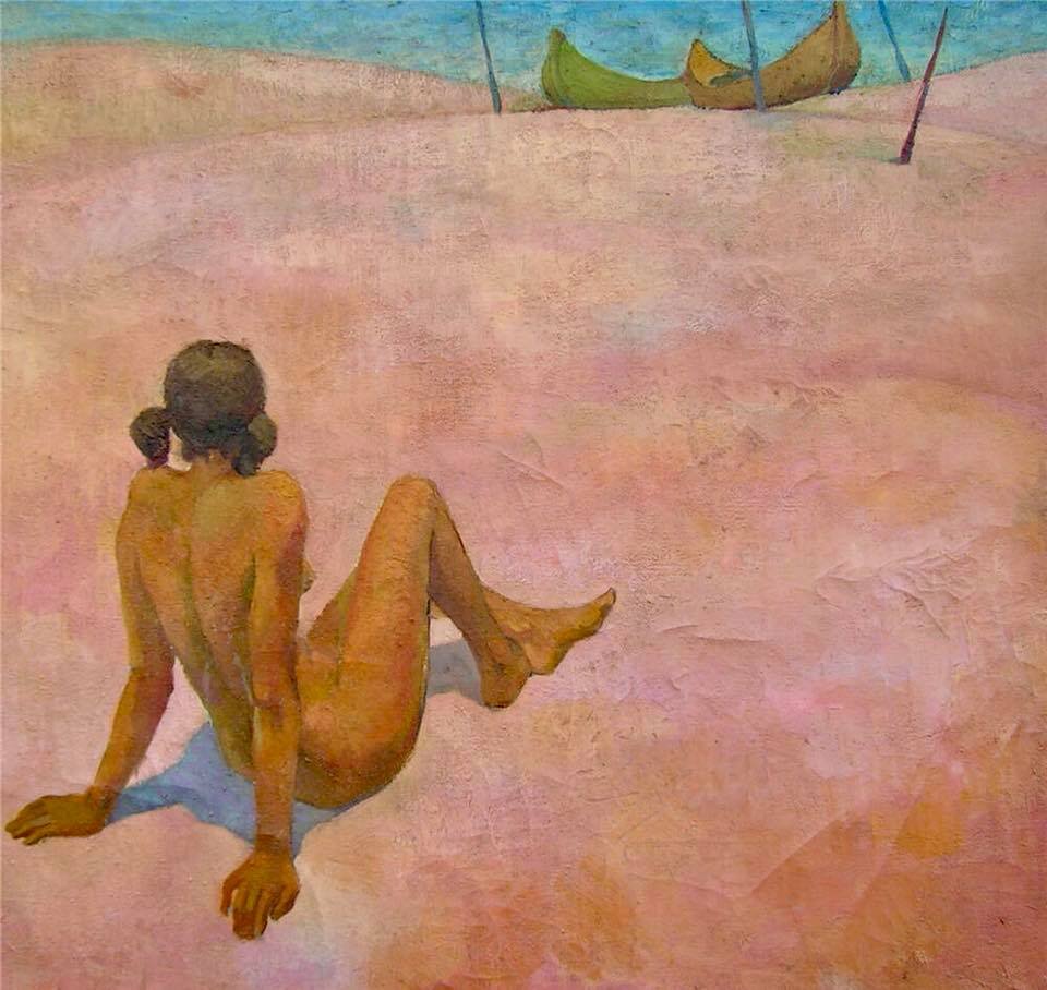 Рузанна Хевондян. На песке. 1980.