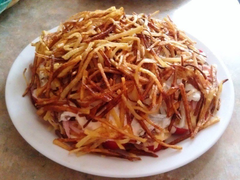 "Слоёный салат "Блондинка" 