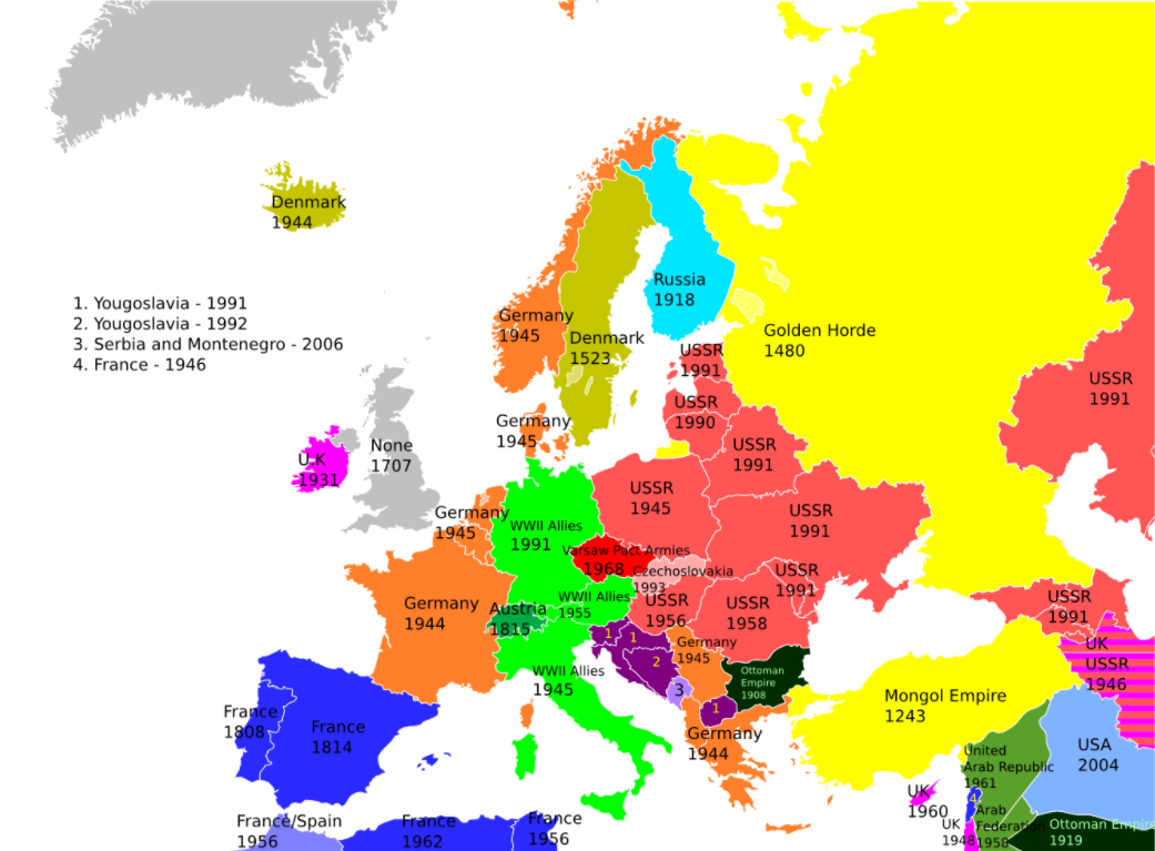 Когда и кем последний раз была захвачена каждая страна Европы | Записки  русского гида | Дзен