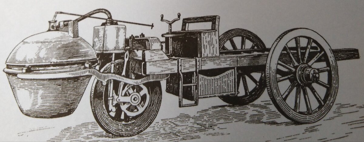 Трёхколёсная самодвижущаяся телега Кюньо с паровым двигателем выпуска 1768 года