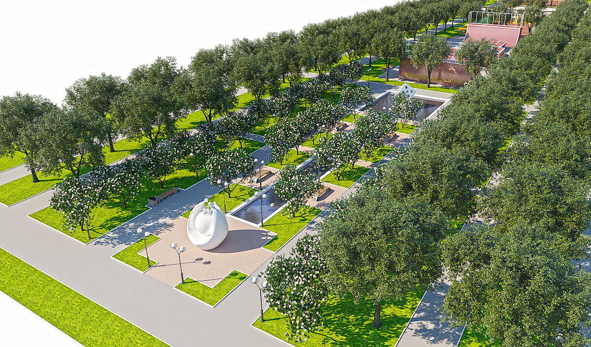 Прогулочный бульвар в ЖК "Ясная Поляна" Йошкар-Ола. Все планировки и цены на сайте yasno12.ru