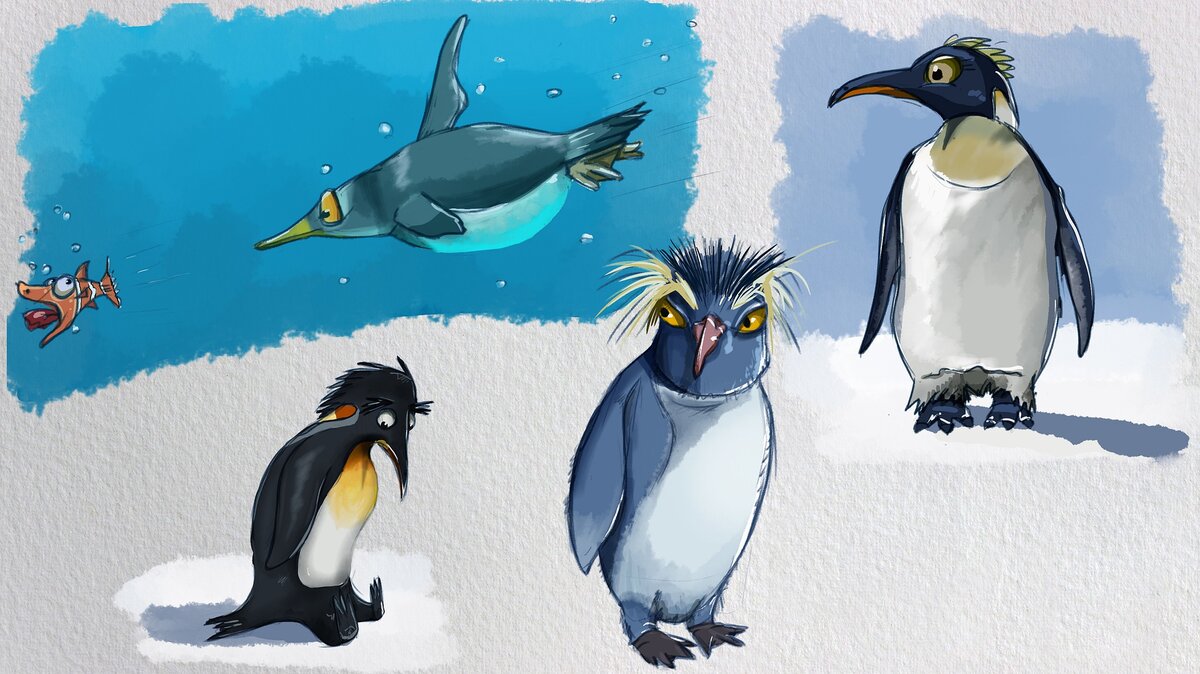 Пингвин из Антарктиды нарисовать