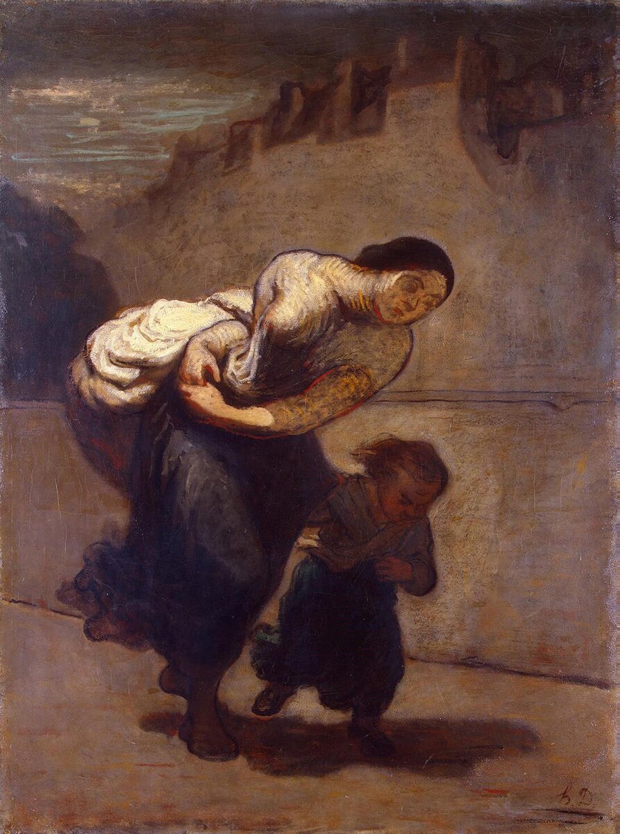 Домье "Ноша (прачка)", 1850-1853