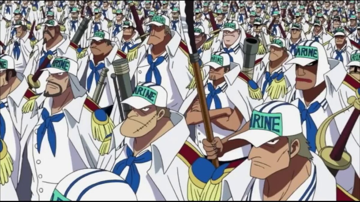 кадр из аниме Ван Пис - Морской Дозор