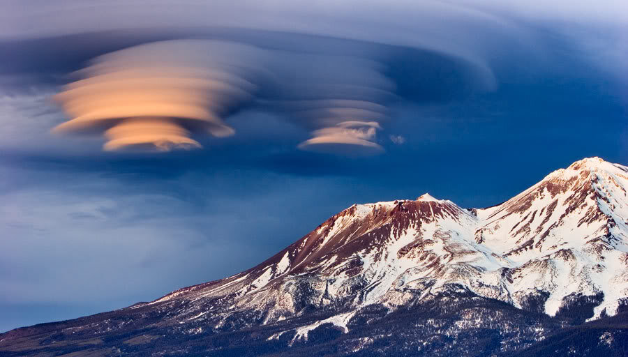 Лентикулярные облака – как признак дегазации уснувших вулканов и гор 