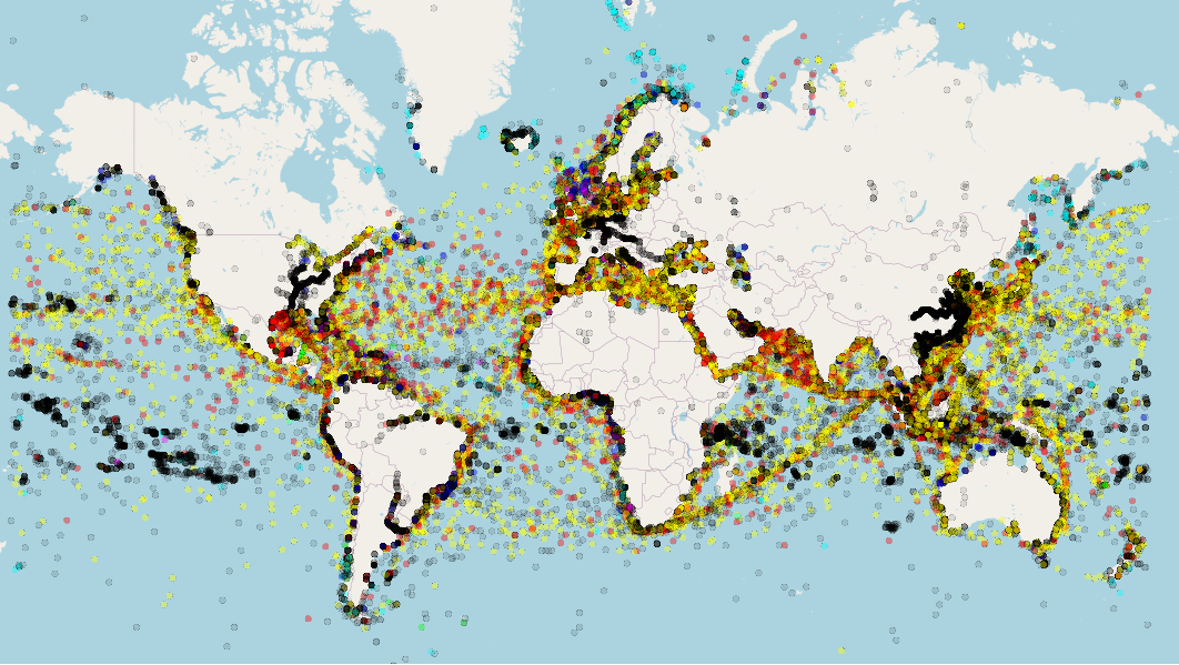 Мировая интерактивная карта расположения водного транспорта