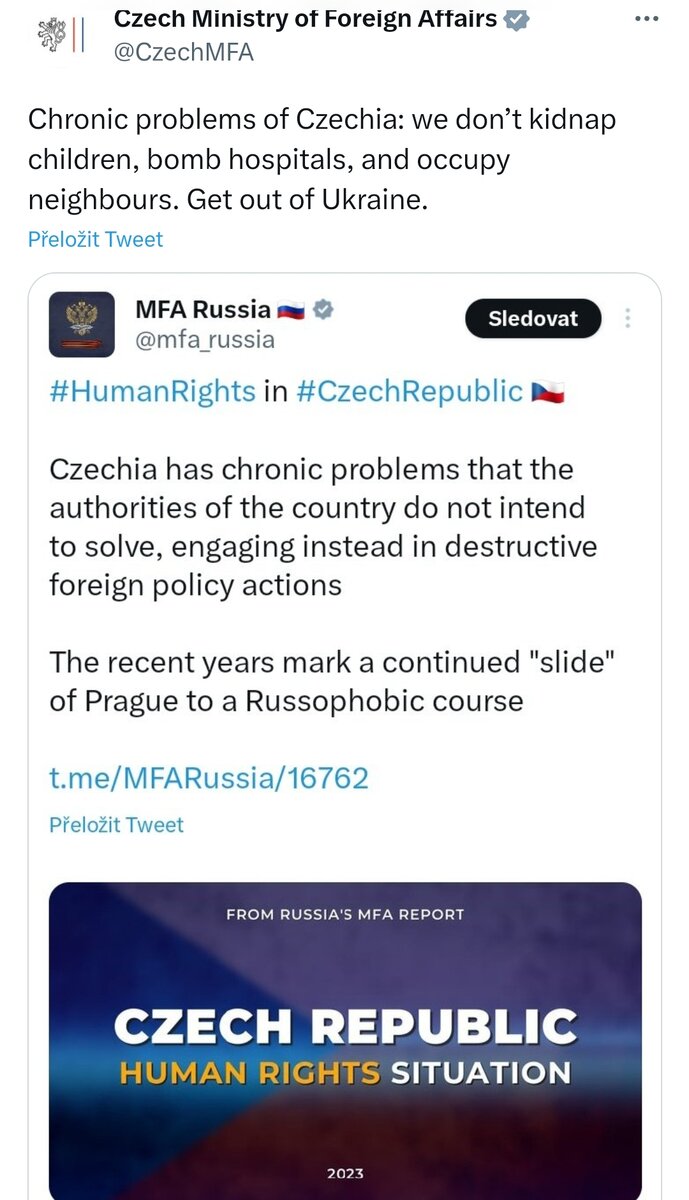 Искренний ответ чешского МИД