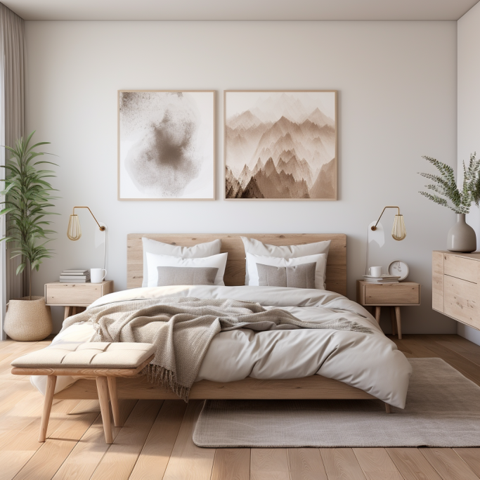 Спальня в скандинавском стиле. 