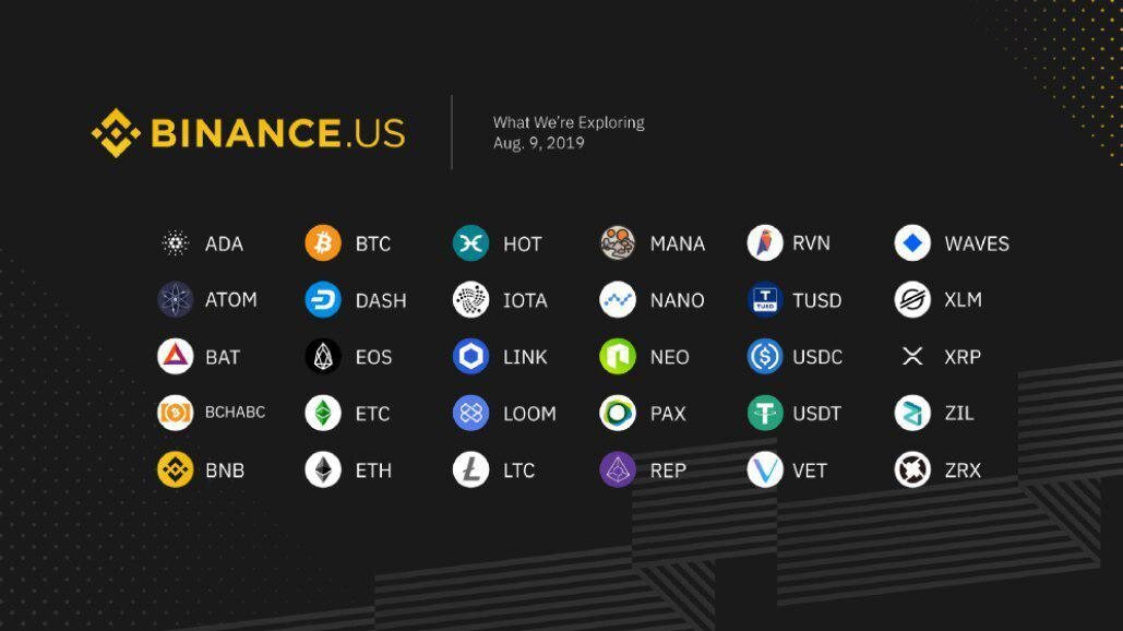 Binance US listing 30 tokens