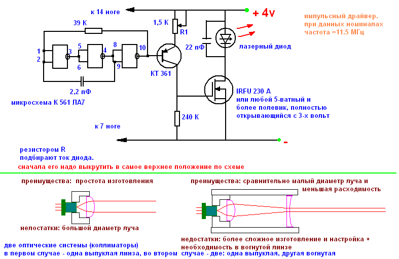 Лазерный диод чертеж