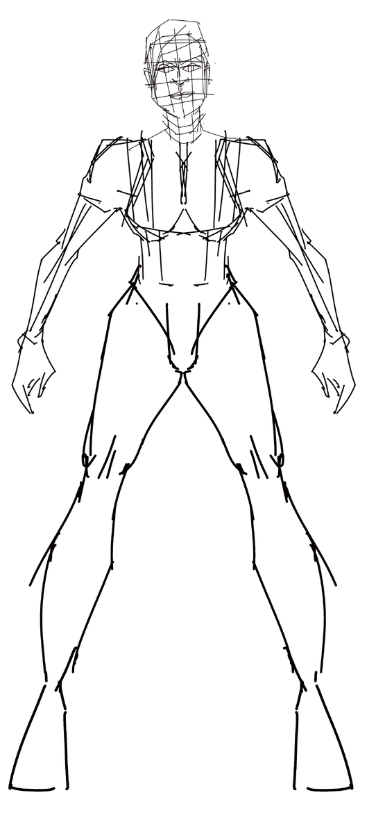 Для удобства рисования (особенно для начинающих художников) будем использовать зеркальное отражение одной стороны на другую. (Инструменты- Линейная симметрия- Зеркальная линейка) 